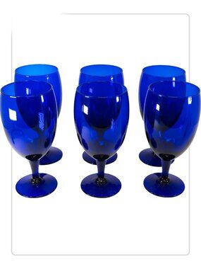 Cobalt Blue Glass Goblet (set of 6)